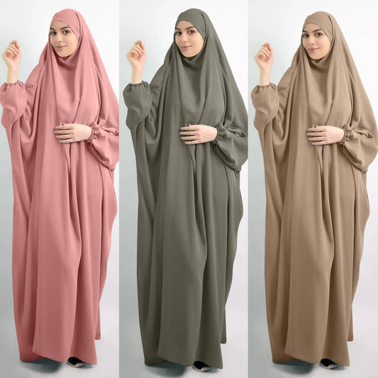 Eid Hooded Muslim Women Hijab Dress Prayer Garment Full Cover Ramadan Gown Islamic Clothes Niqab